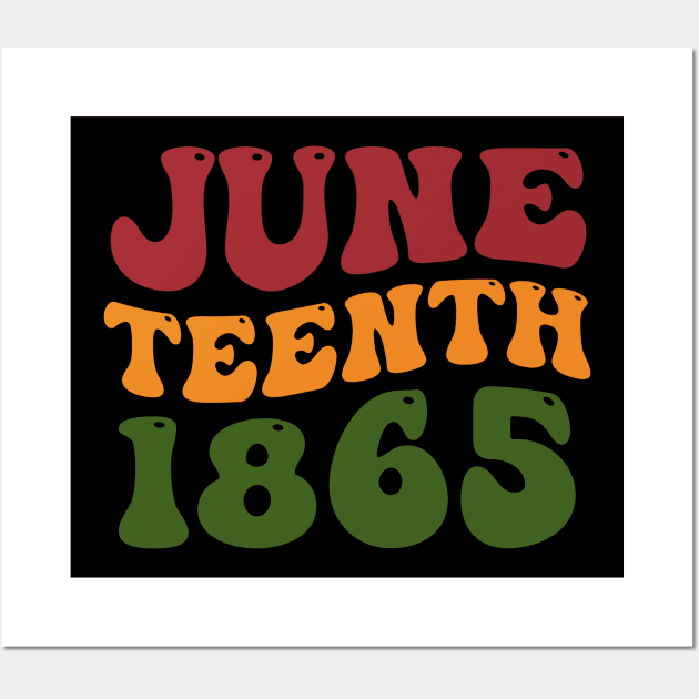 Juneteenth 1865 Black American Freedom History Wavy Groovy Wall Art by Swagmart